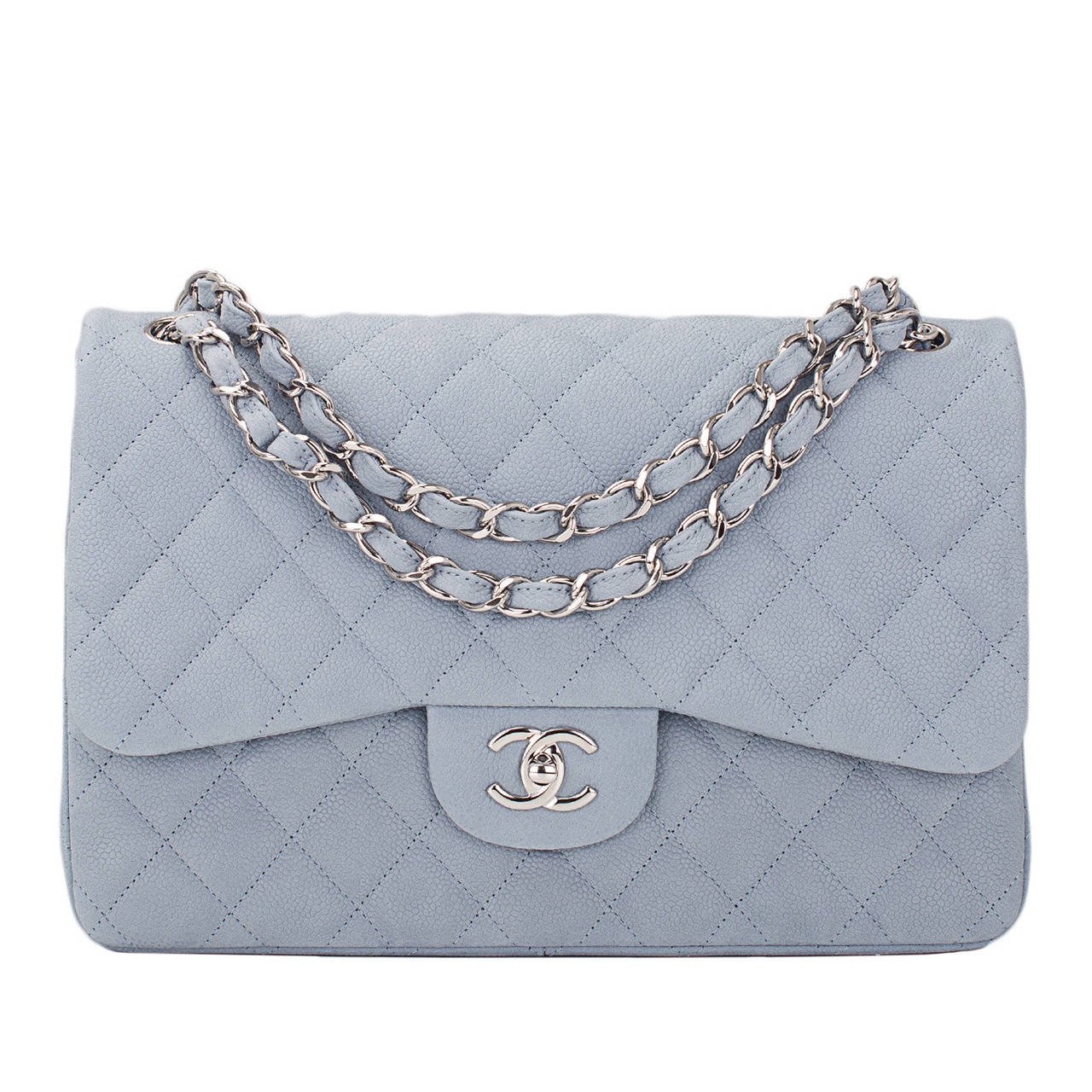 Chanel White Lambskin Medium Classic Double Flap Bag 24k GHW