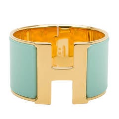 Hermes Lagoon Clic Clac H Extra Wide Enamel Bracelet PM
