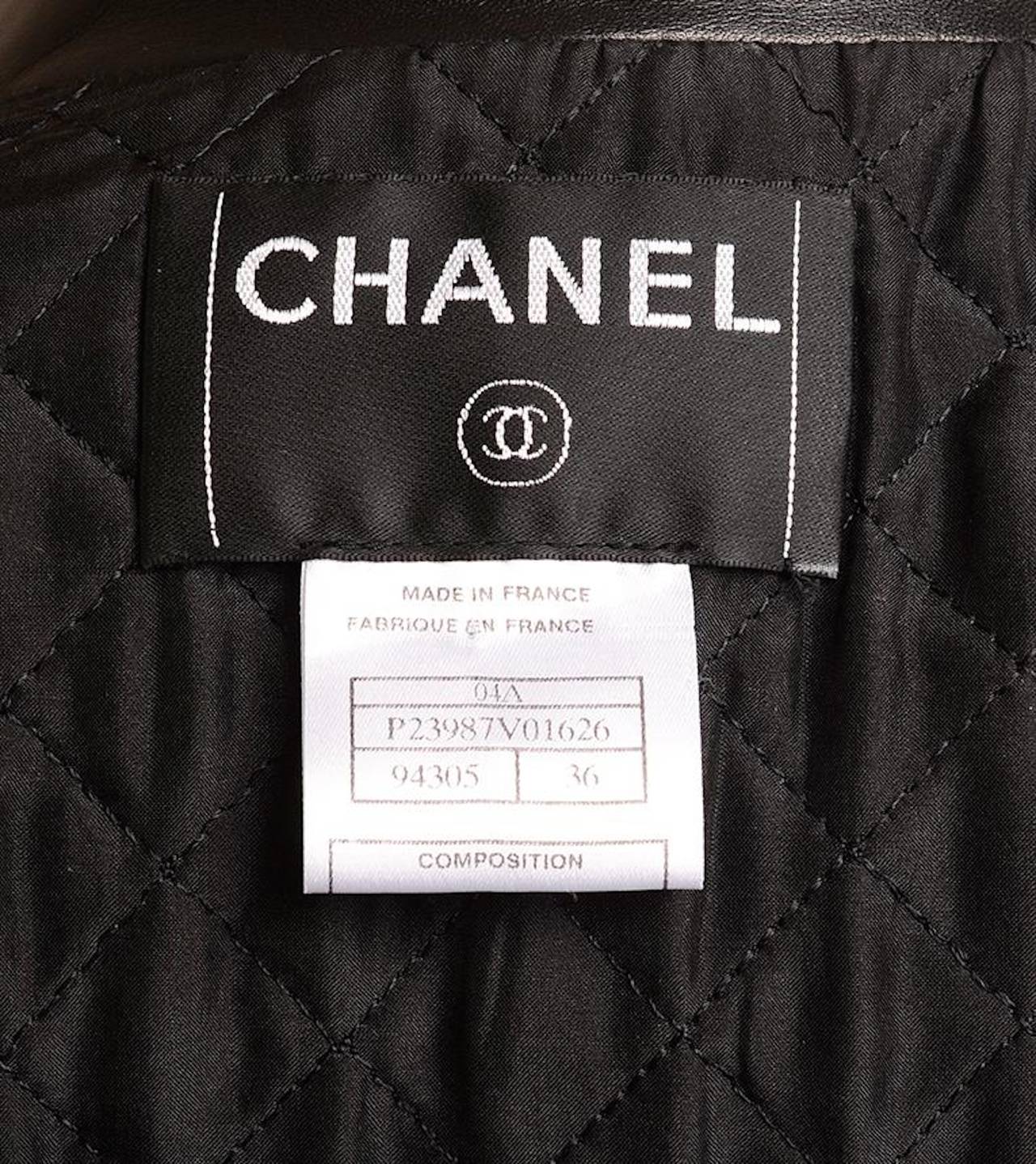 Chanel 04A Classic Lambskin Leather Coat FR 36 US 4 For Sale 1