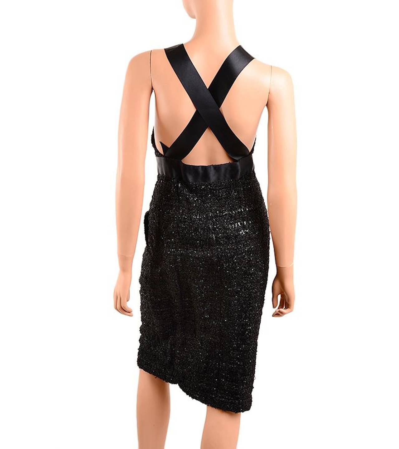 Chanel 07A Lesage & Silk Cocktail Dress FR 40 US 8 In Excellent Condition In New York, NY