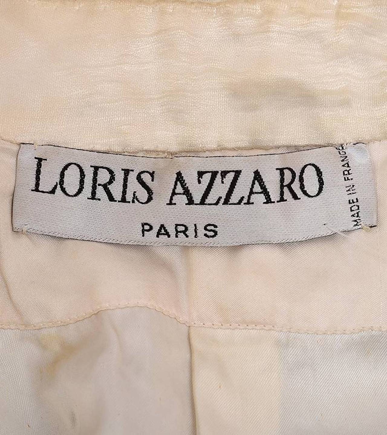 Women's Loris Azzaro Vintage Silk Beaded Jacket 38 6 For Sale