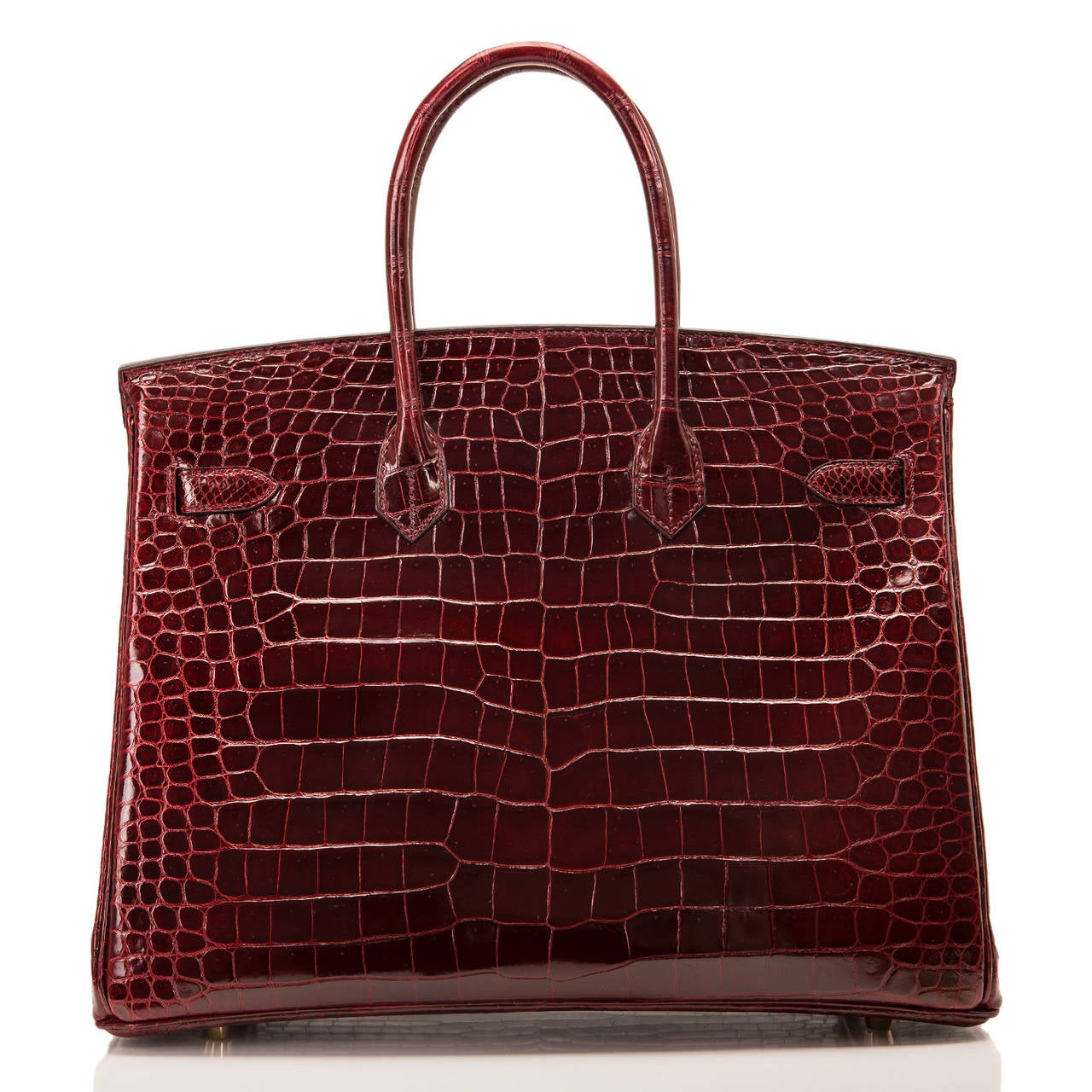 Hermes Bordeaux Porosus Crocodile Birkin 35cm Gold Hardware In New Condition In New York, NY