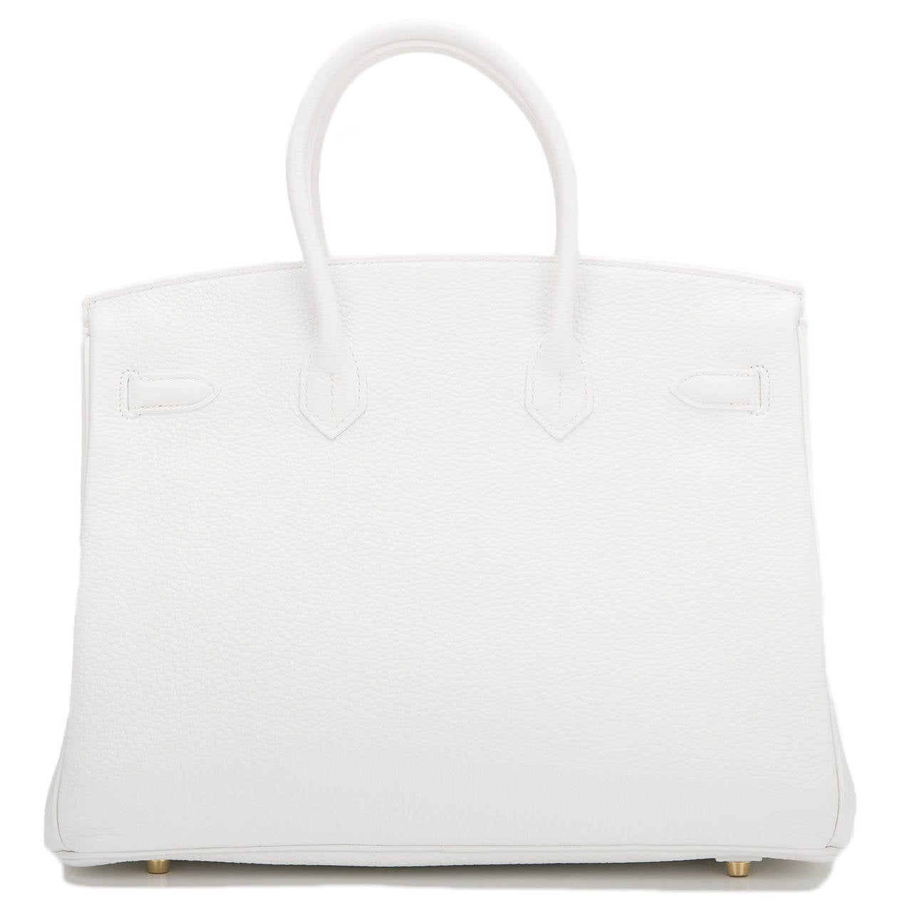 Hermes White Taurillon Clemence Birkin 35cm Gold Hardware In New Condition In New York, NY