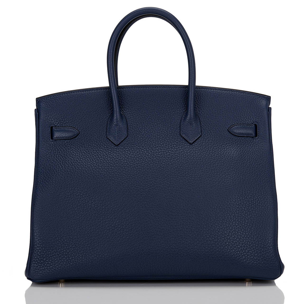 Hermes Blue Sapphire Clemence Birkin 35cm Gold Hardware In New Condition In New York, NY