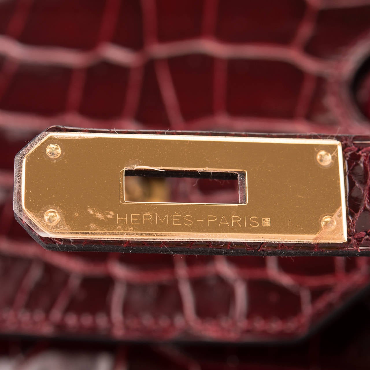 Hermes Bordeaux Porosus Crocodile Birkin 35cm Gold Hardware 2