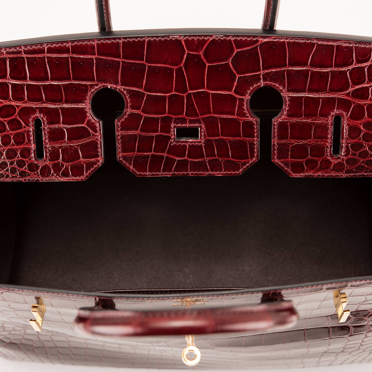 Hermes Bordeaux Porosus Crocodile Birkin 35cm Gold Hardware 3