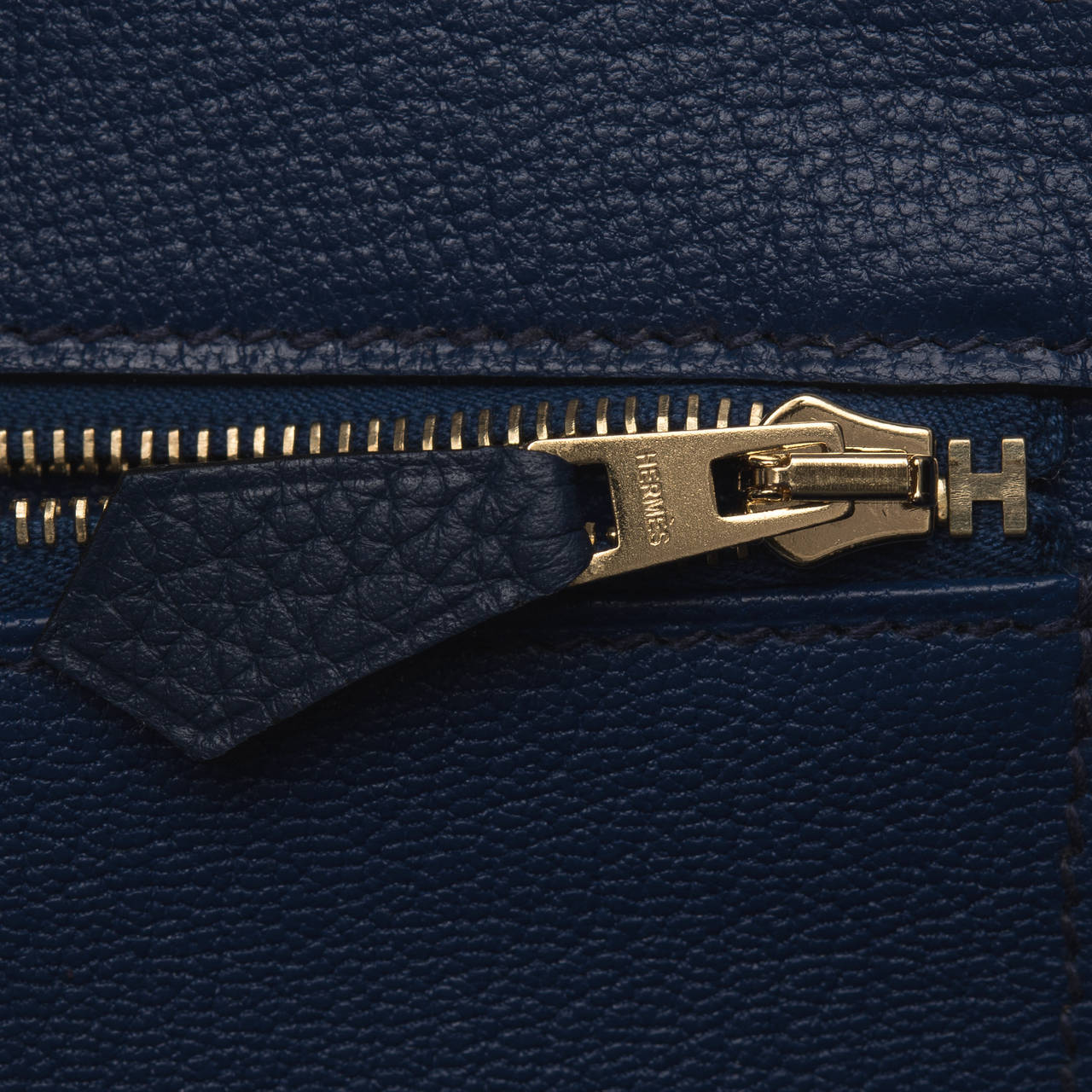 Hermes Blue Sapphire Clemence Birkin 35cm Gold Hardware 3