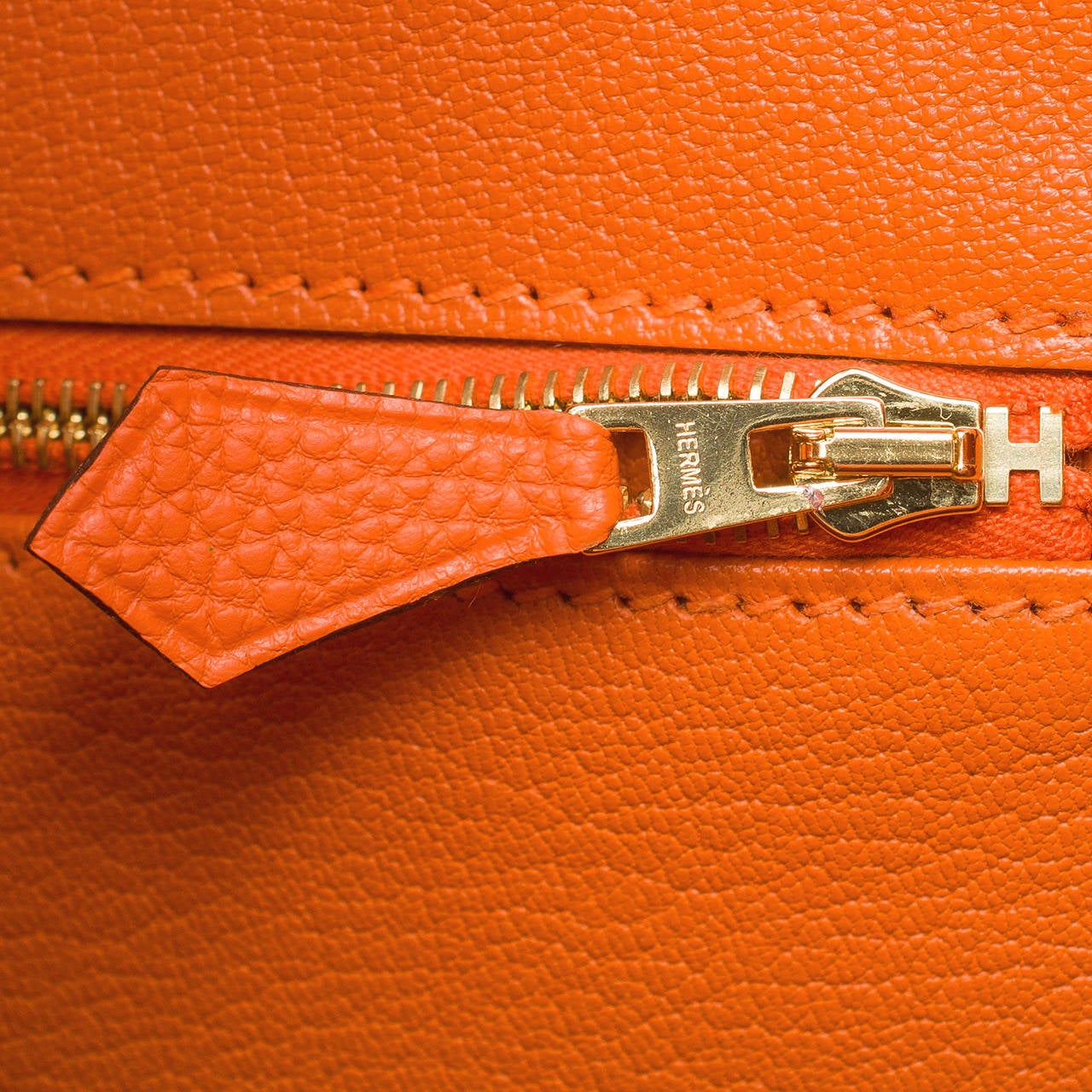 Hermes Orange H Togo Birkin 35cm Gold Hardware 3