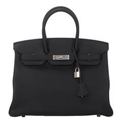 Hermes Black Togo Birkin 35cm Palladium Hardware