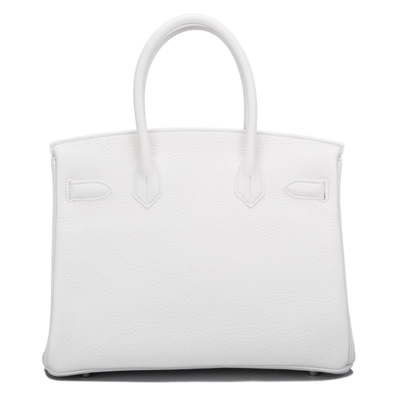 Hermes White Clemence Birkin 30cm Palladium Hardware In New Condition In New York, NY