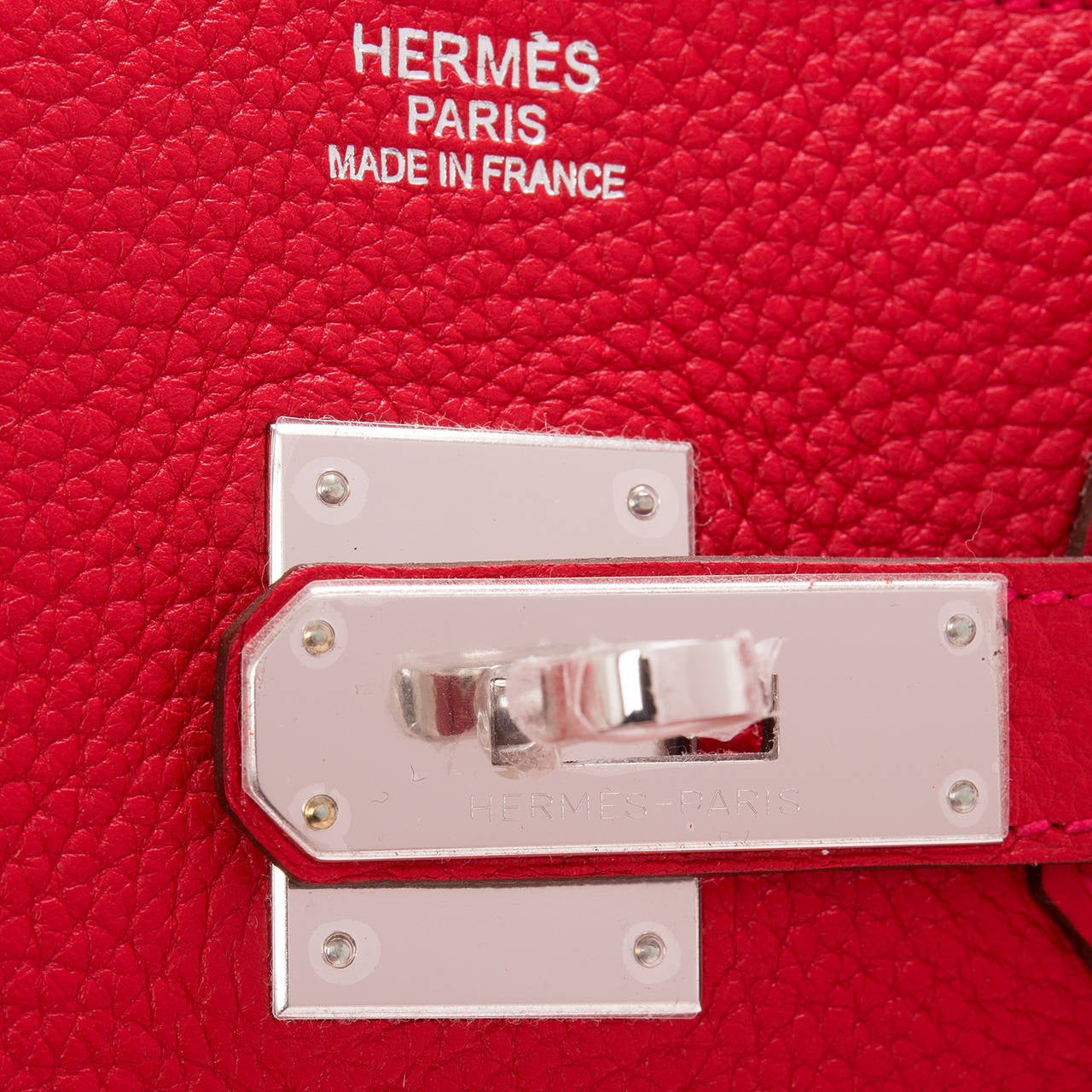 Women's Hermes Rouge Casaque Clemence Birkin 35cm Palladium Hardware