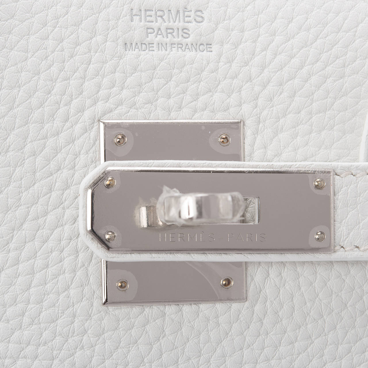 Hermes White Clemence Birkin 30cm Palladium Hardware 1