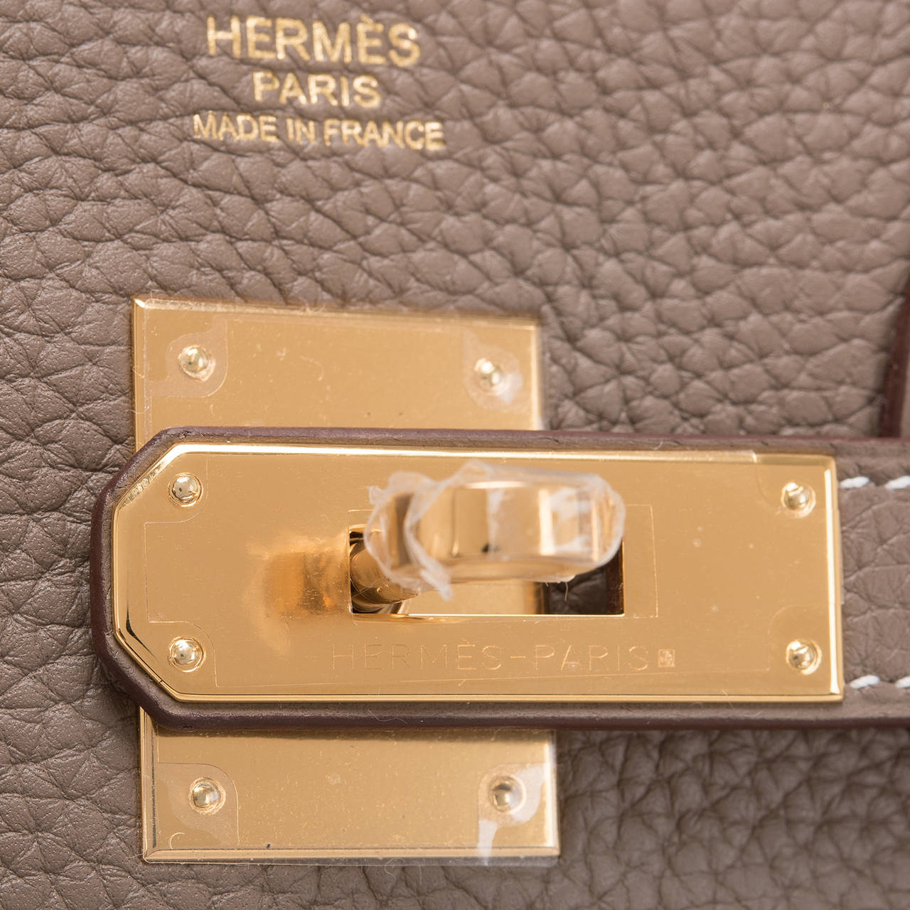 Hermes Etoupe Clemence Birkin 30cm Gold Hardware at 1stdibs  