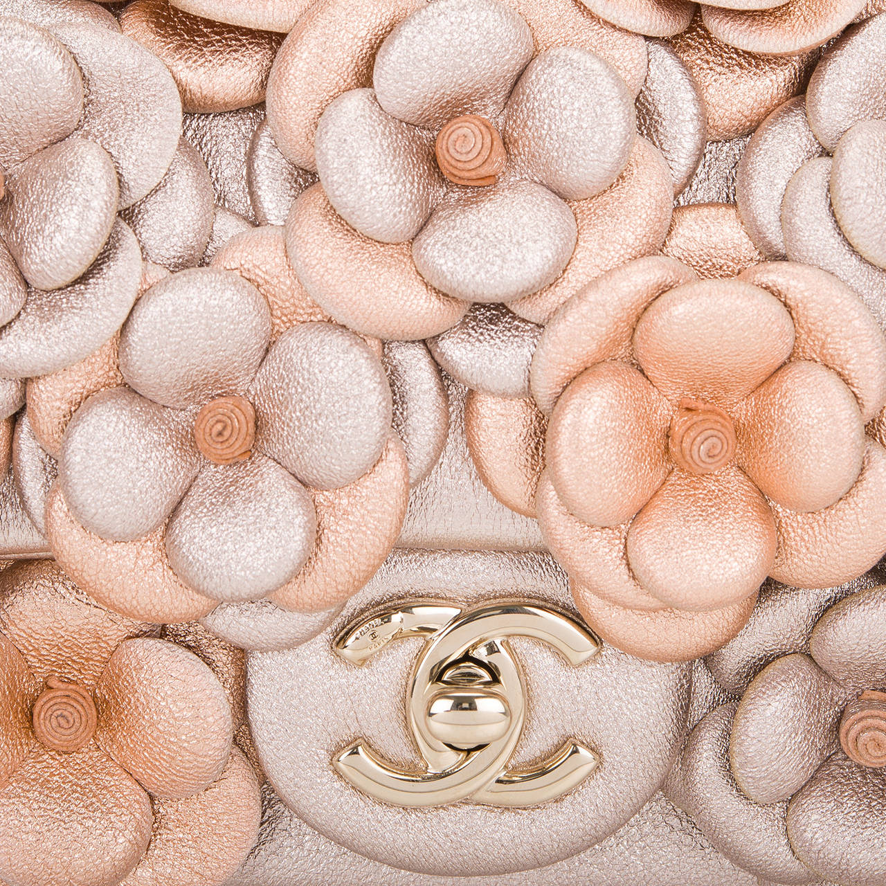 Chanel Pink Quilted Camellia Flap Bag 1