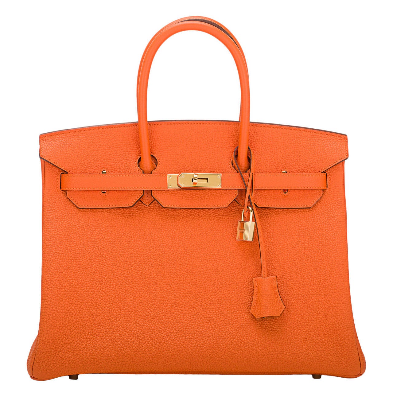 Hermes Orange H Togo Birkin 35cm Gold Hardware