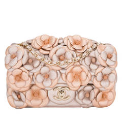 Chanel Pink Quilted Camellia Flap Bag