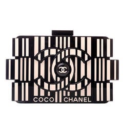 Chanel Limited Edition Op-Art Black And White Lego Boy Minaudiere