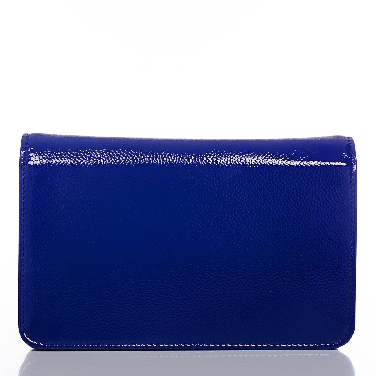 Chanel Blue Glazed Caviar Timeless Wallet On Chain (WOC) In New Condition In New York, NY