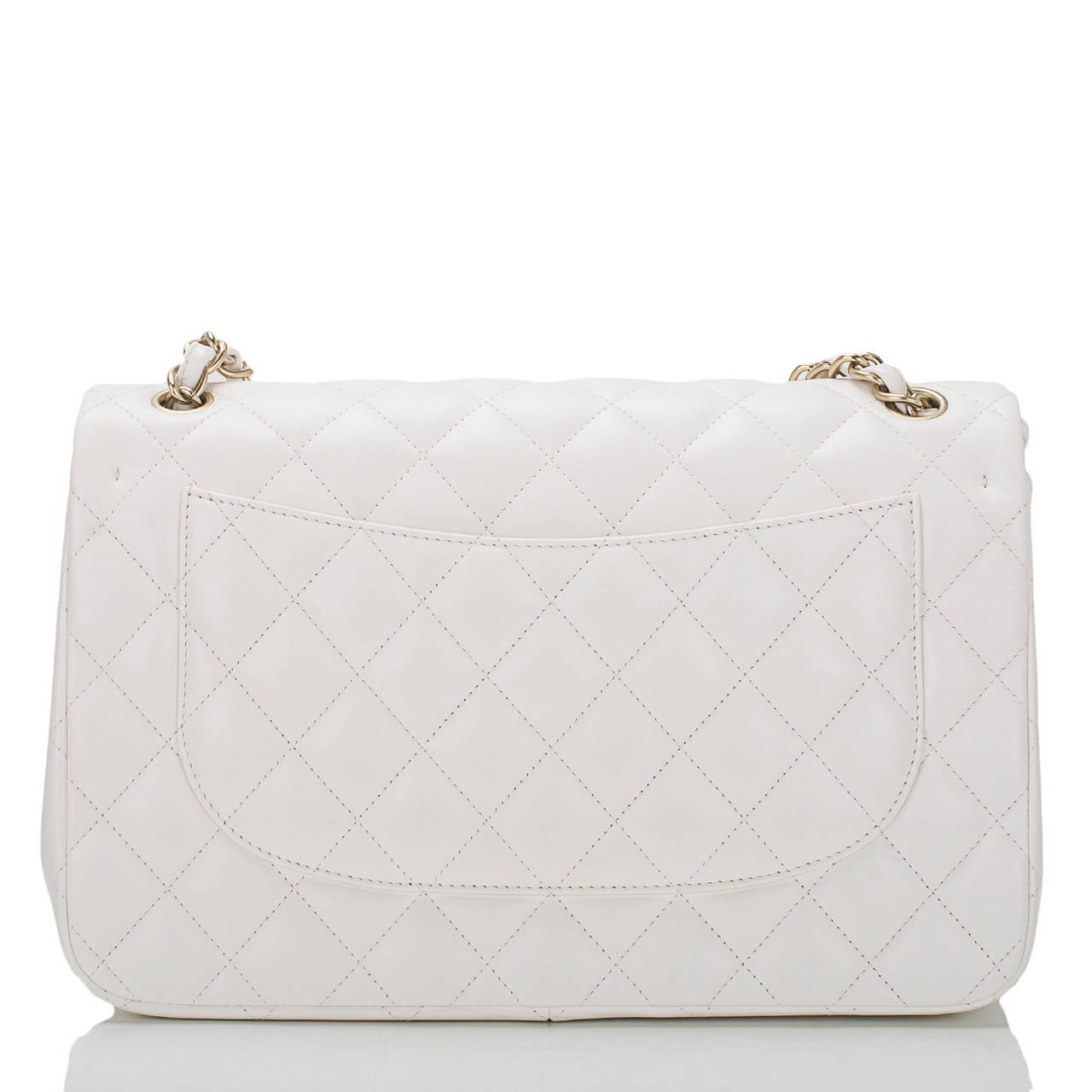 chanel classic flap white gold hardware