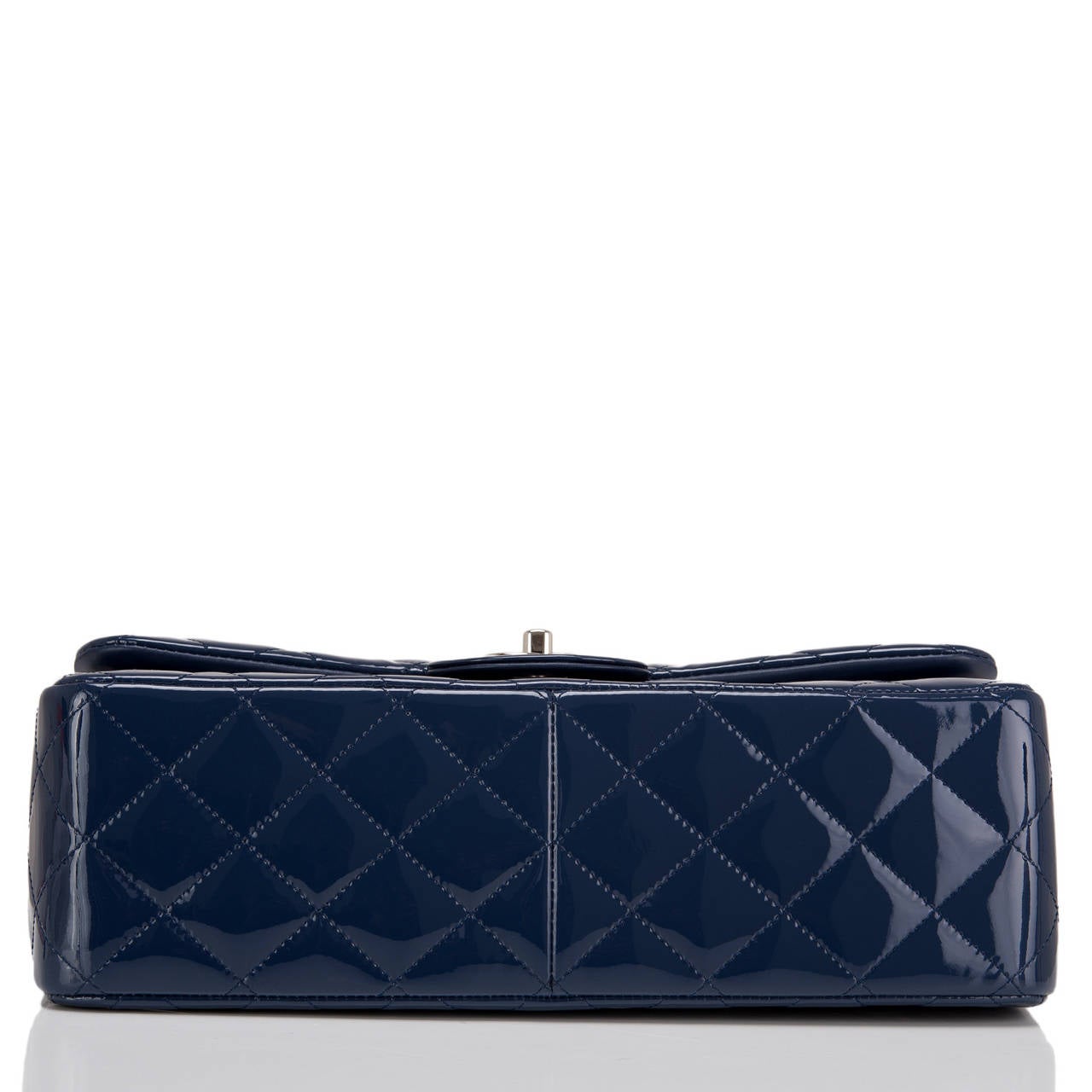 Women's Chanel Navy Quilted Patent Jumbo Classic Double Flap Bag