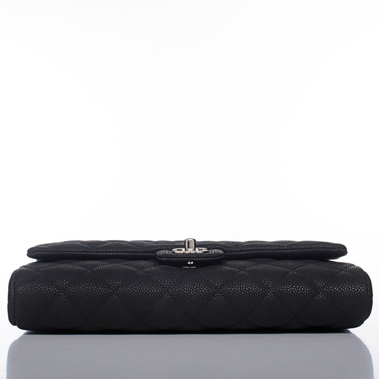Women's Chanel Black Quilted Matte Caviar New Clutch With Chain