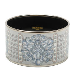 Hermes "Rubans Du Cheval" Extra Wide Printed Enamel Bracelet PM (65)
