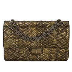 Chanel Gold Python 2.55 Reissue 226 Double Flap Bag