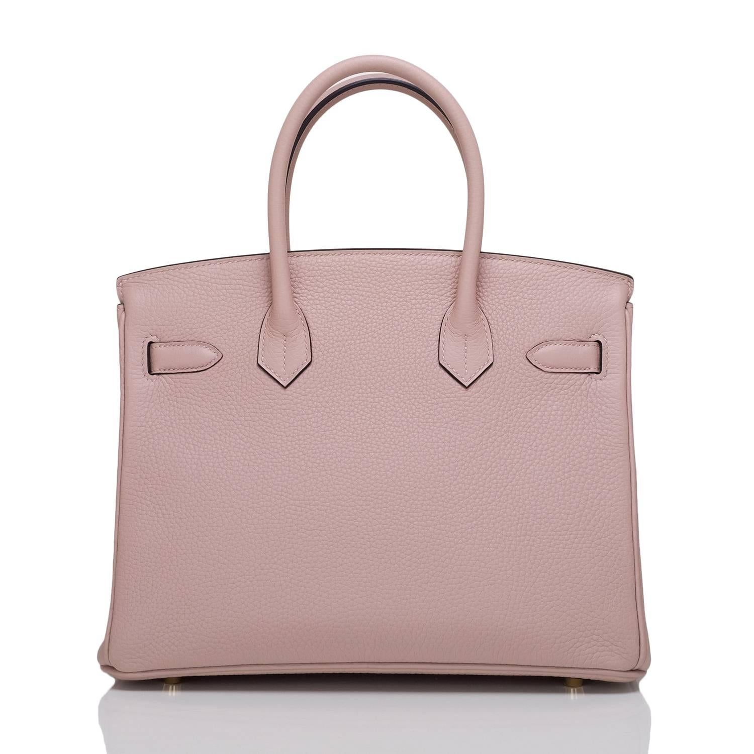 Brown Hermes Glycine Leather Birkin 30cm Gold Hardware