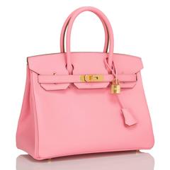 Hermes Rose Confetti Epsom Birkin 30cm Gold Hardware