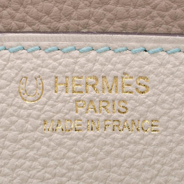 Hermes HSS Tri-Color Craie, Gris Tourterelle, Blue Atoll Togo Birkin 35cm