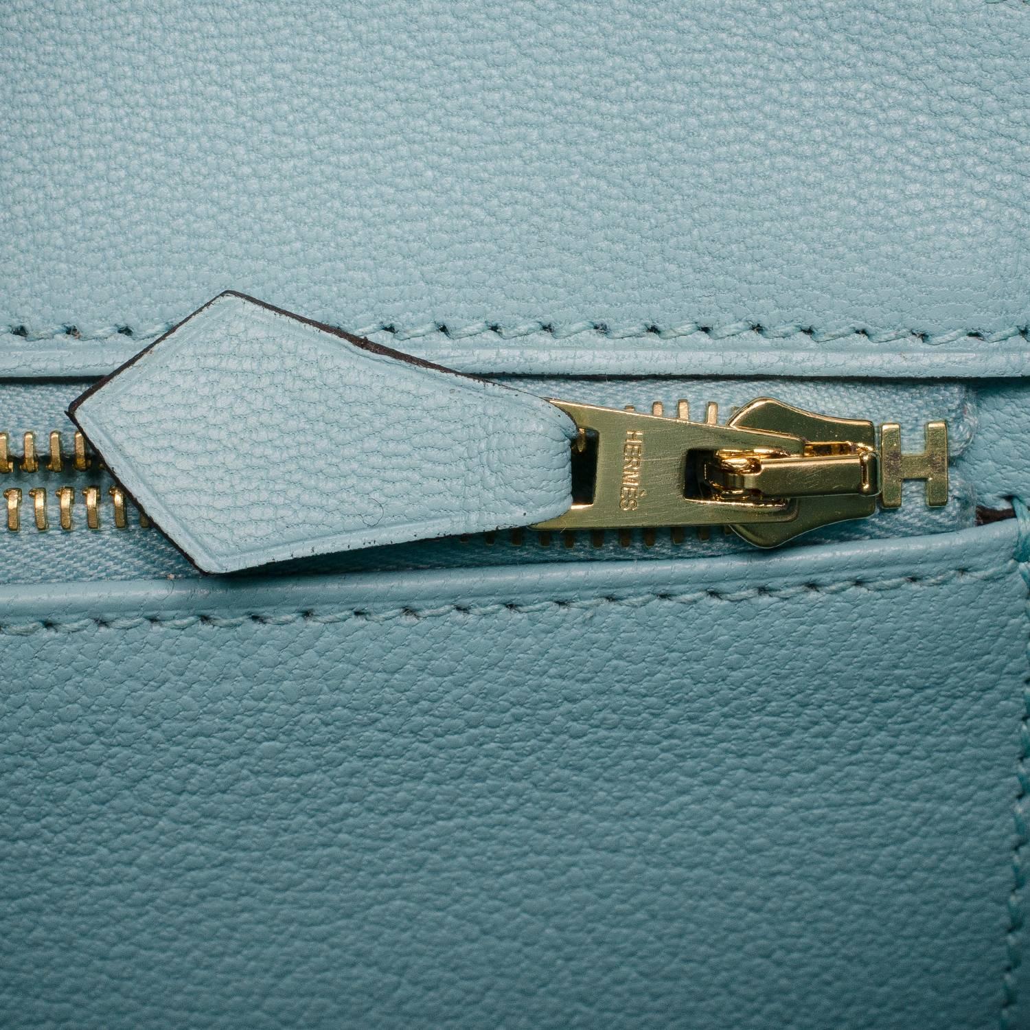Hermès HSS Tri-Color Craie, Gris Tourterelle, Blauer Atoll Togo Birkin 35cm 4