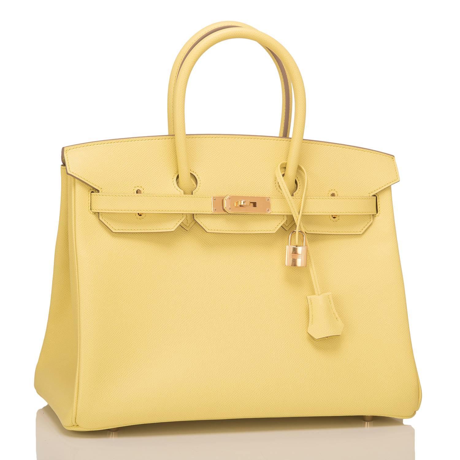 Hermes Soufre Epsom Birkin 35cm Gold Hardware For Sale at 1stdibs  