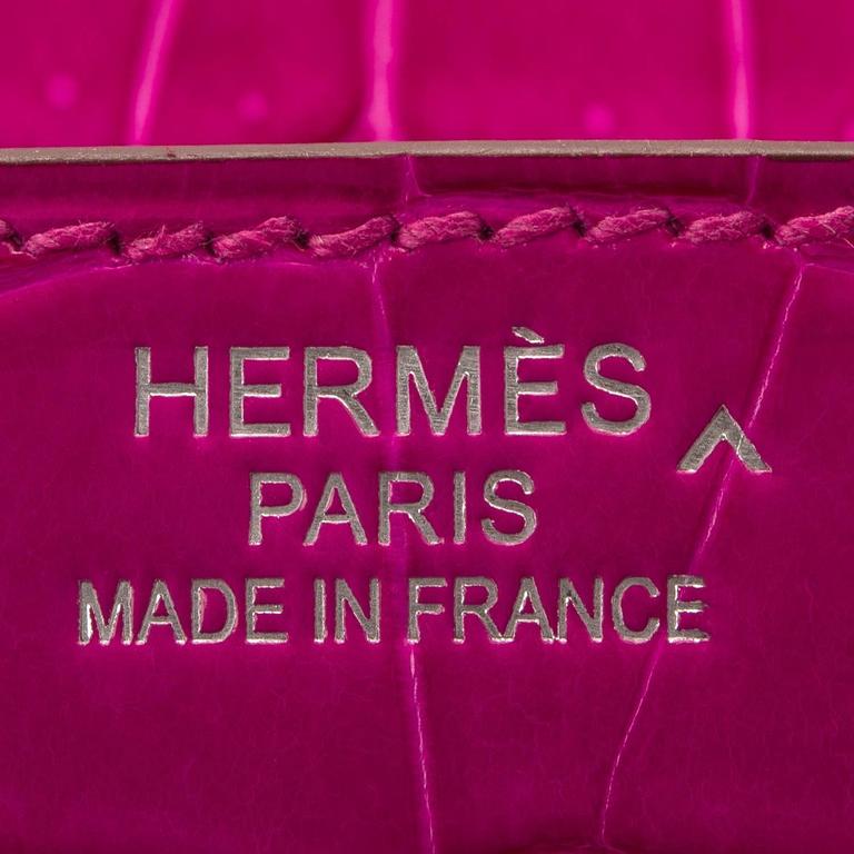 Hermès Birkin 35 Rose Scheherazade Shiny Porosus Crocodile Palladium H