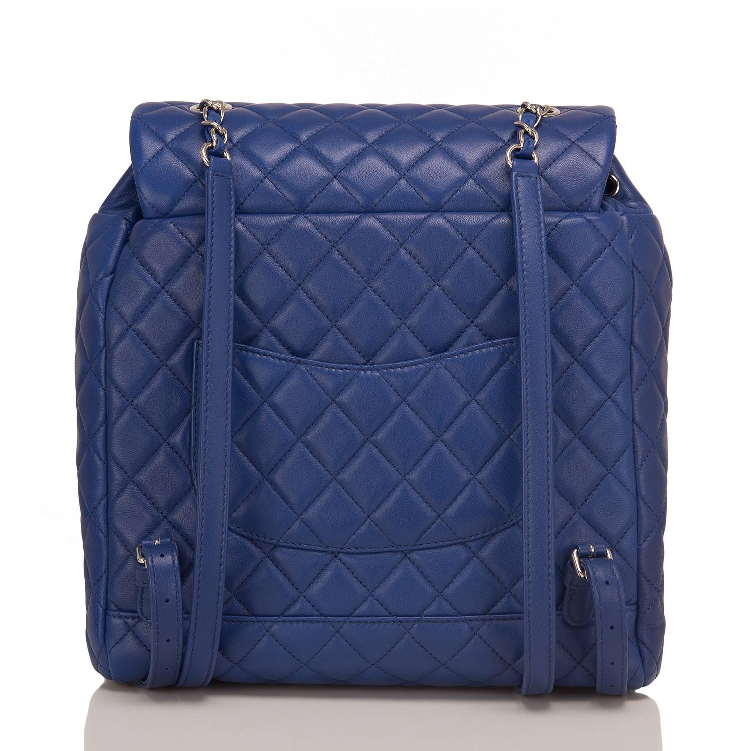 Purple Chanel Urban Spirit Blue Quilted Lambskin Large Backpack