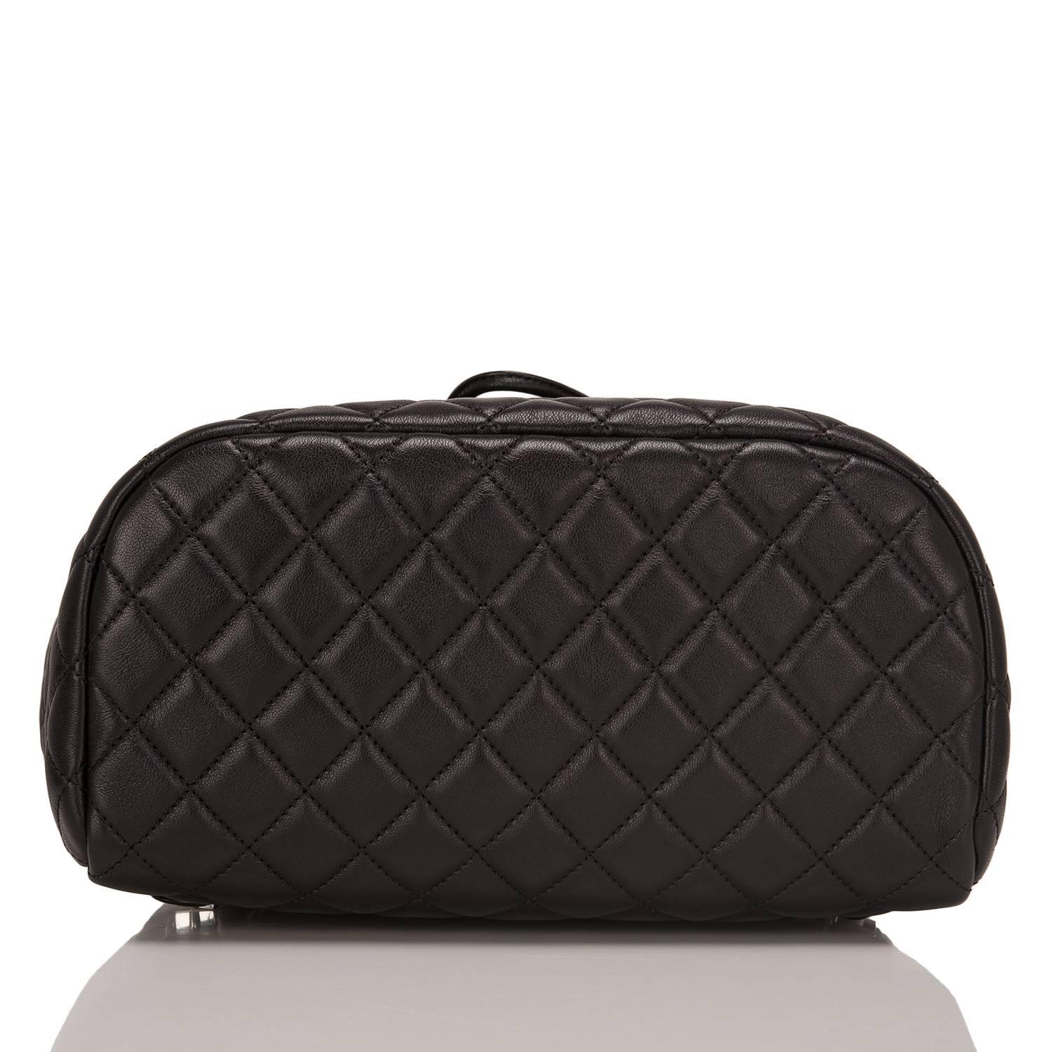 Chanel Urban Spirit Black Quilted Lambskin Large Backpack In New Condition In New York, NY