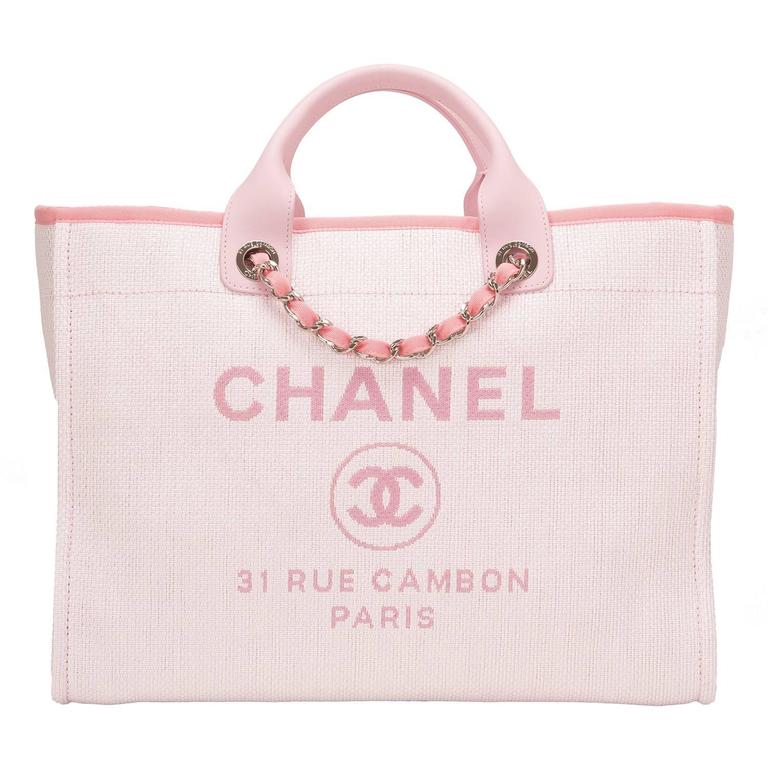 Chanel Deauville Large Red Pink 2012 Tote Bag