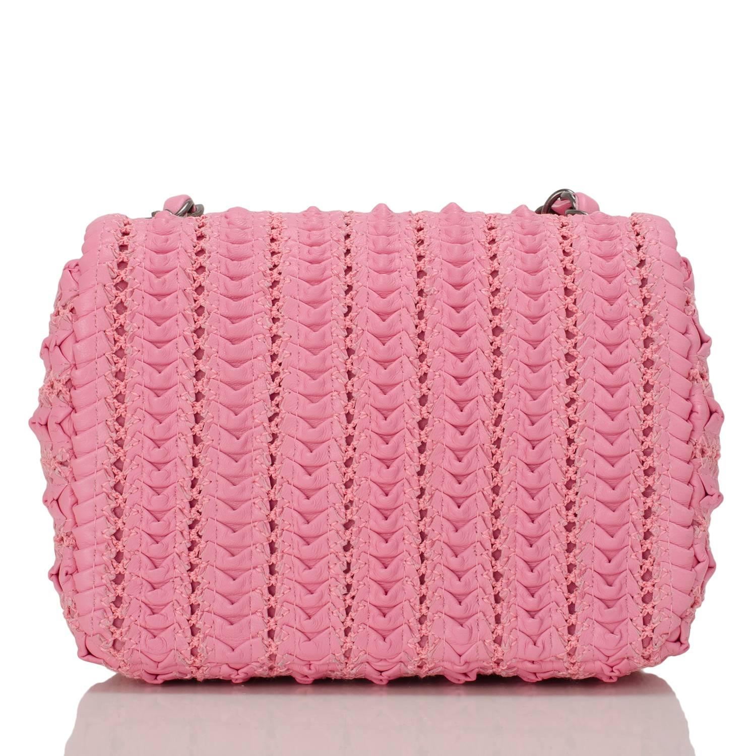 pink embroidered bag