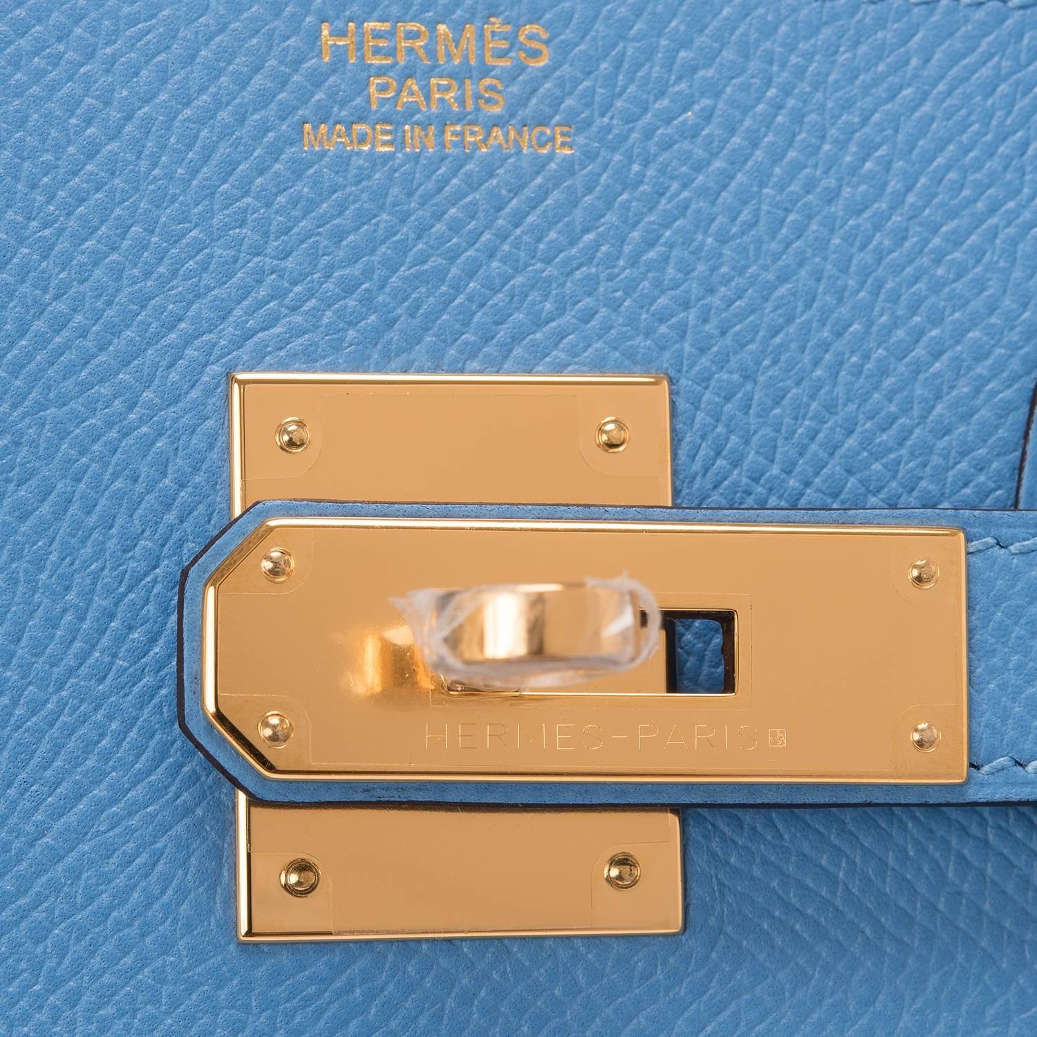 hermes azap sapphire blue wallet  