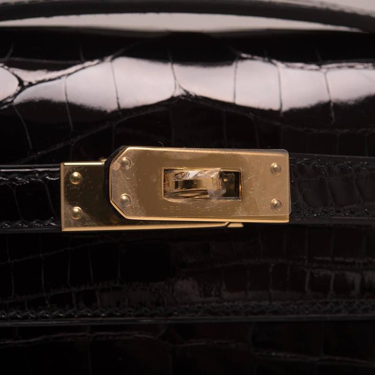 Hermès Kelly Mini Pochette Braise Shiny Alligator Gold Hardware