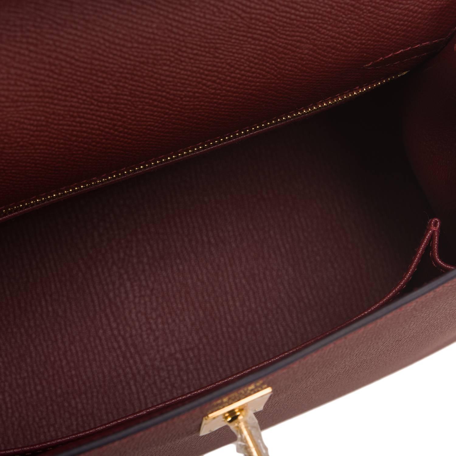 Hermes Rouge H Contour Epsom Sellier Kelly 25cm Gold Hardware For ...  