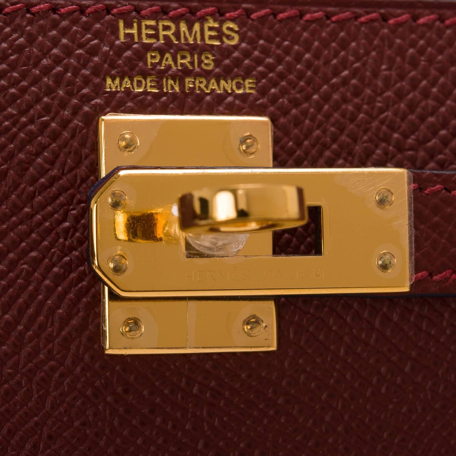 Hermes Rouge H Contour Epsom Sellier Kelly 25cm Gold Hardware 1