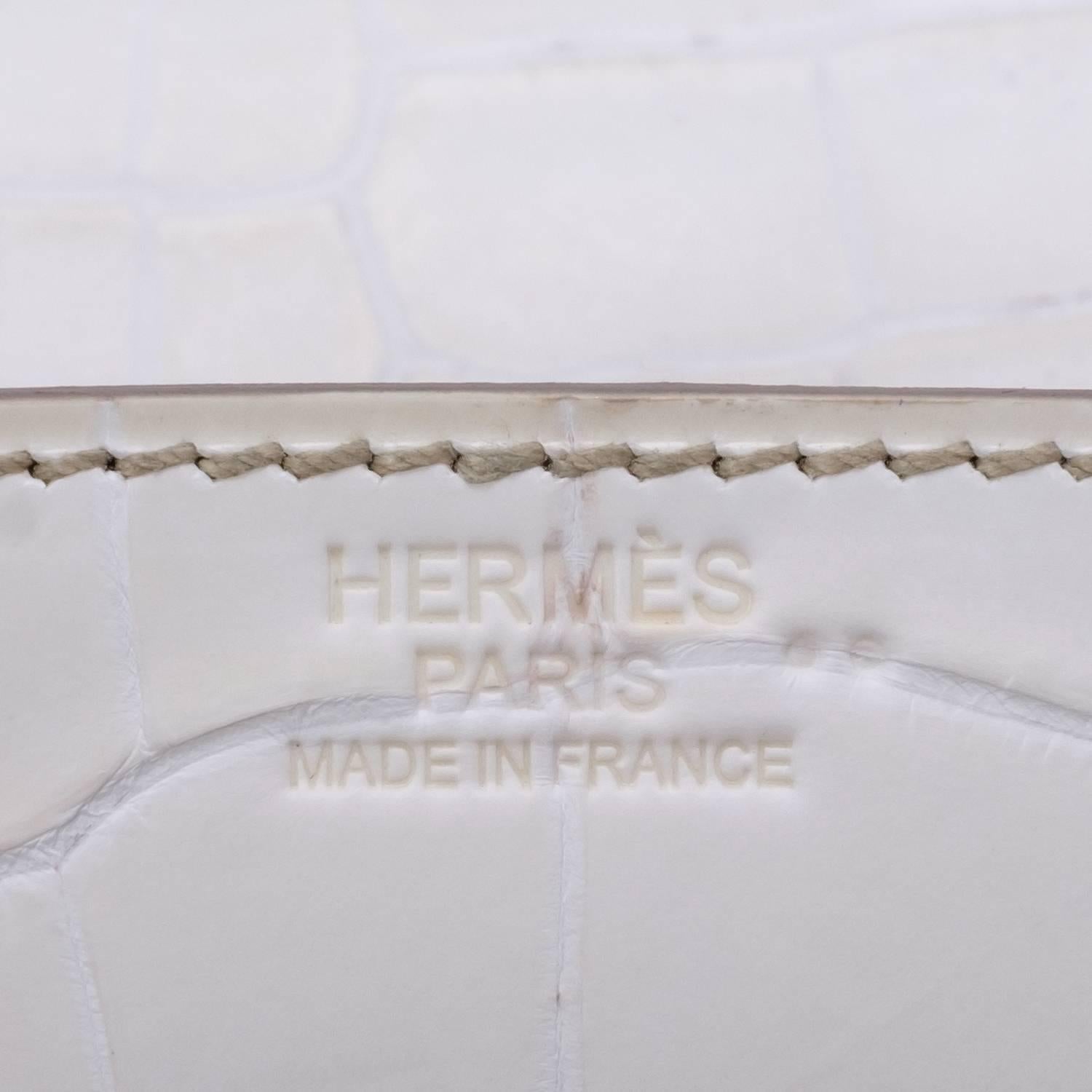 Hermes White Matte Niloticus Himalayan Crocodile Birkin 30cm 1