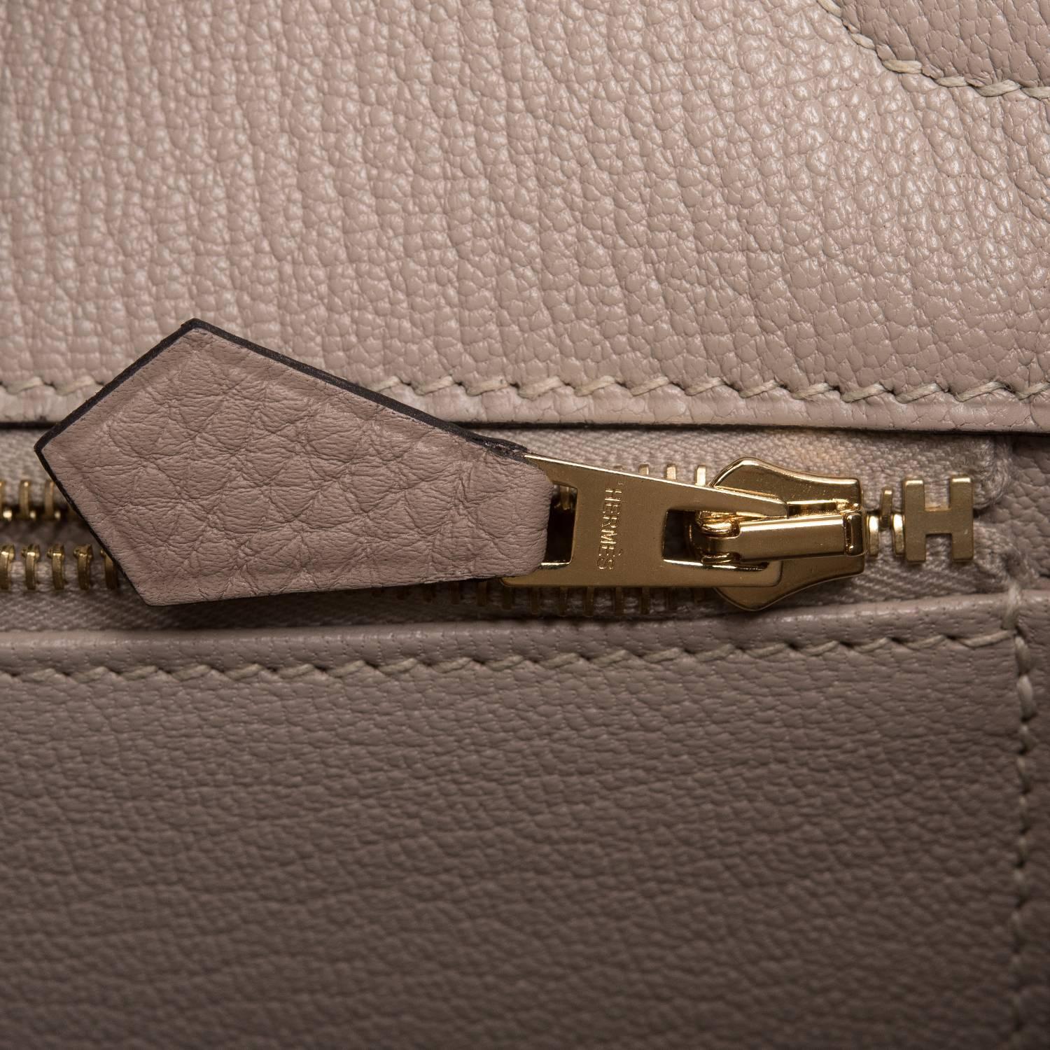 Hermes Gris Tourterelle Togo Birkin 35cm Gold Hardware For Sale at ...  