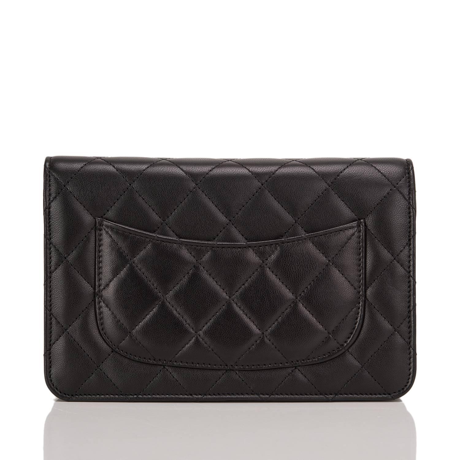 Chanel Black Quilted Calfskin Wallet On Chain (WOC) In New Condition In New York, NY