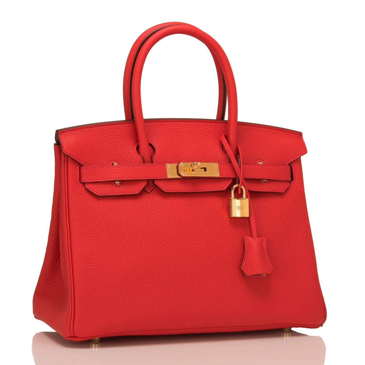 sac birkin hermes imitation - Hermes Rouge Tomate Clemence Birkin 30cm Gold Hardware For Sale at ...