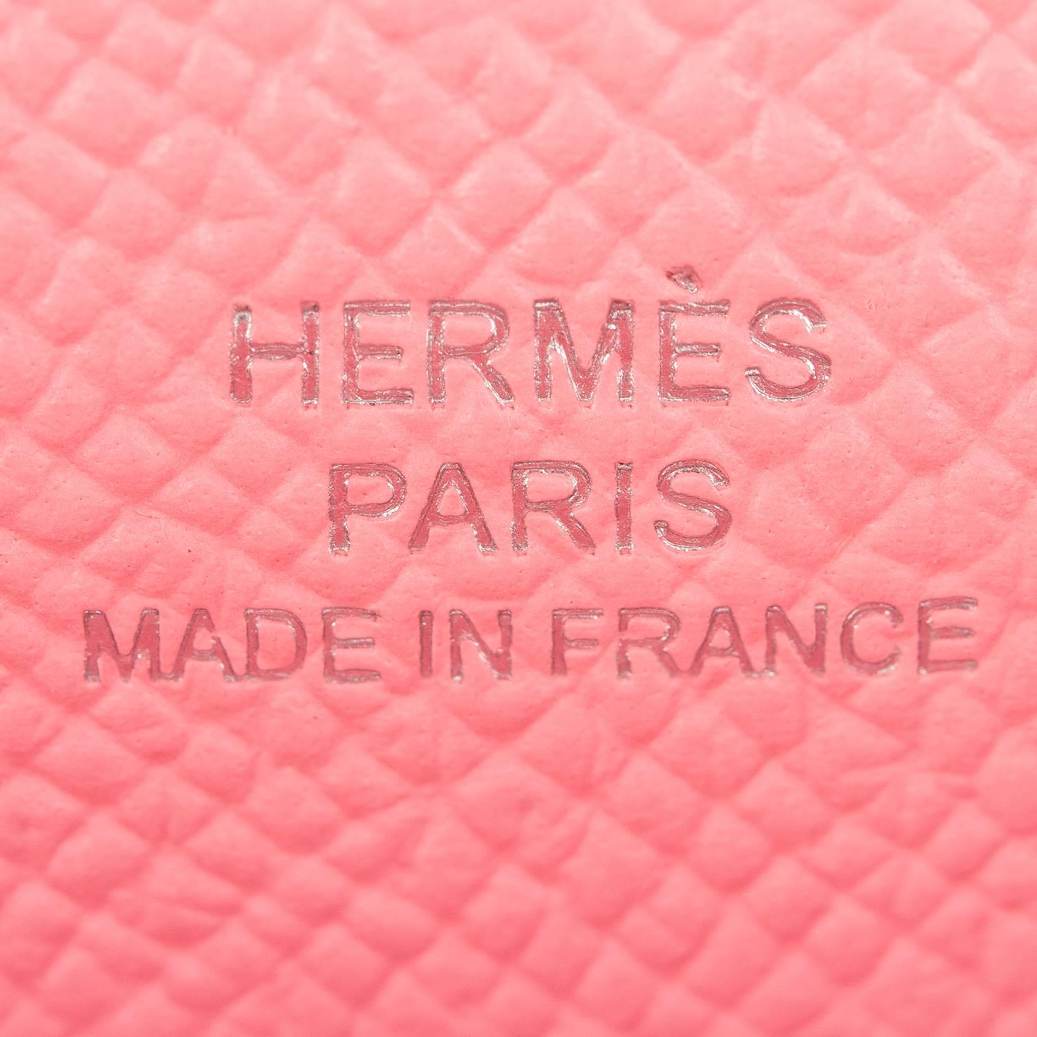 Hermes Rose Confetti Epsom Kelly Pochette In New Condition In New York, NY