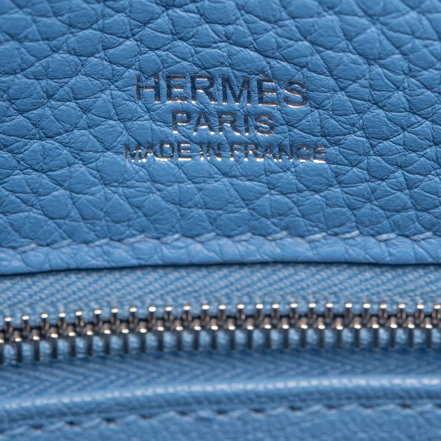 Hermes Blue Paradise Clemence Ghillies Kelly 32cm Palladium Hardware 2