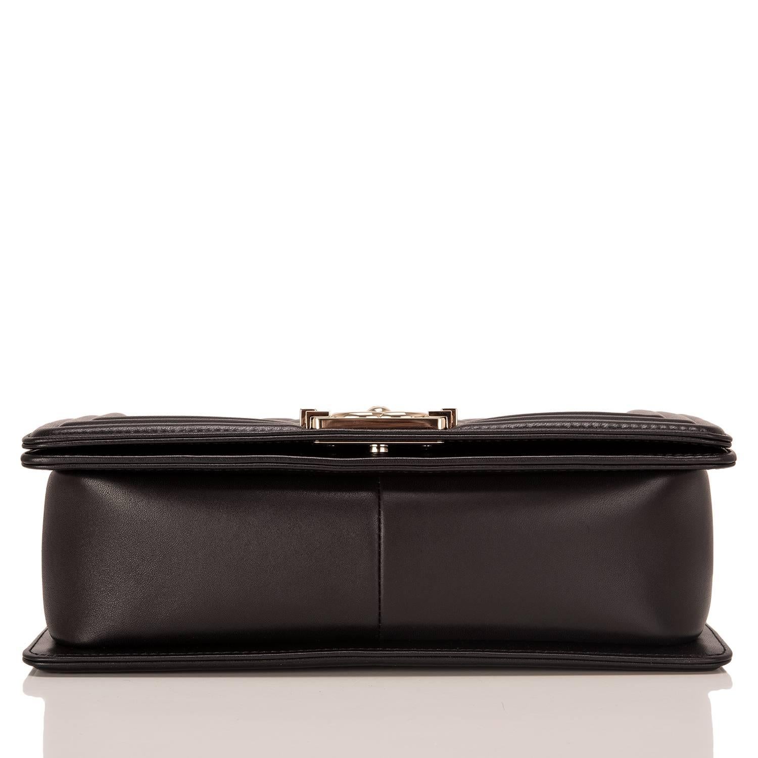 Chanel Black Quilted Lambskin Medium Boy Bag 1