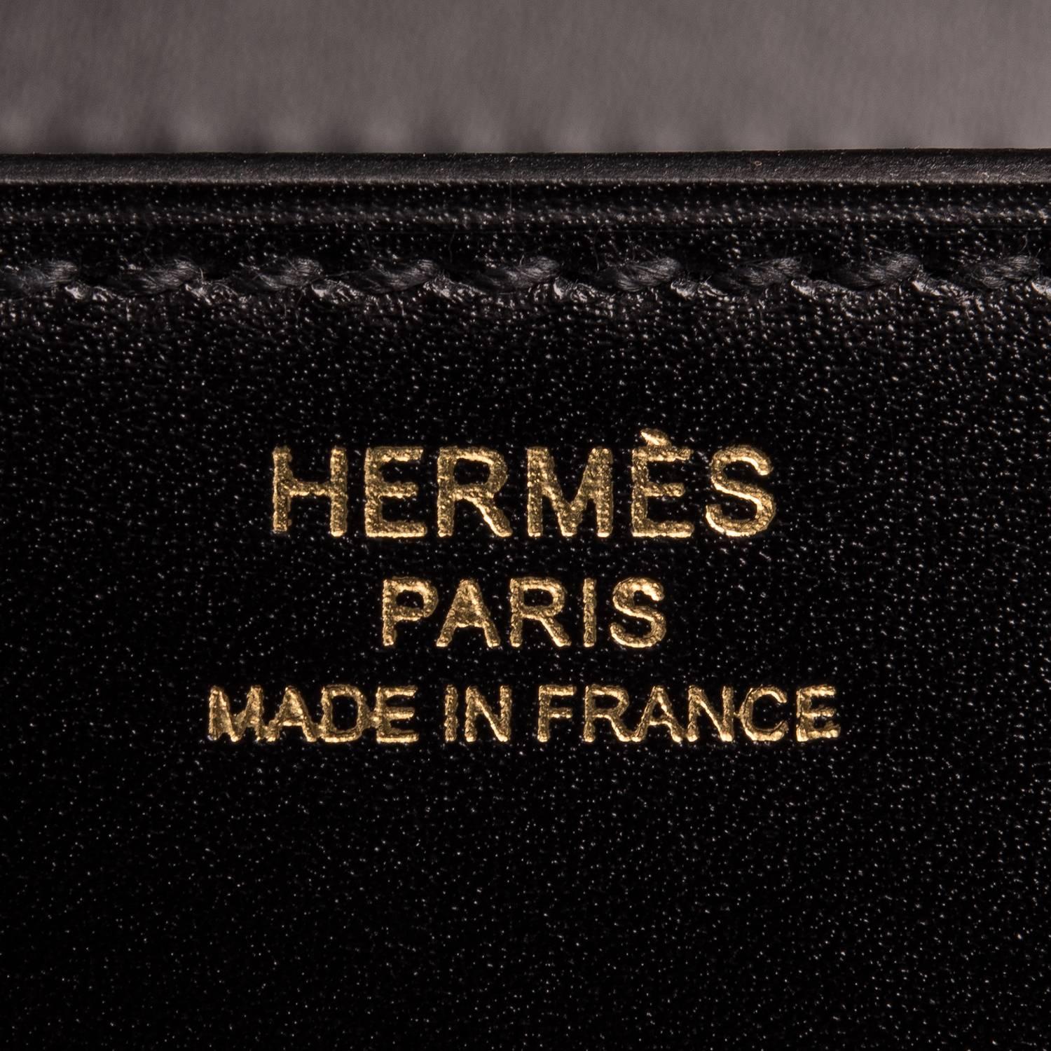 Women's Hermes Black Box Medor Clutch 23cm For Sale