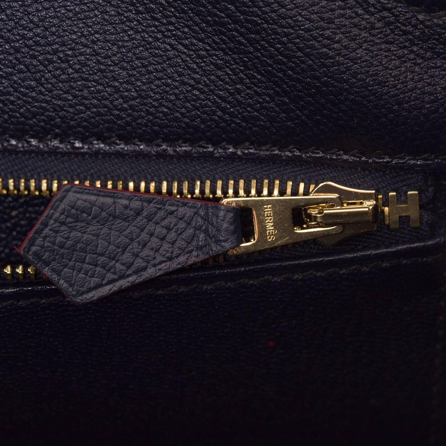 Hermes Blue Indigo Rouge H Contour Epsom Birkin 35cm Gold Hardware ...
